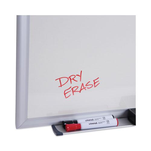 Deluxe Melamine Dry Erase Board, 60 x 36, Melamine White Surface, Silver Anodized Aluminum Frame. Picture 7