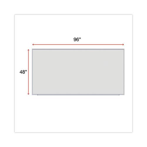 Deluxe Melamine Dry Erase Board, 96 x 48, Melamine White Surface, Silver Anodized Aluminum Frame. Picture 3