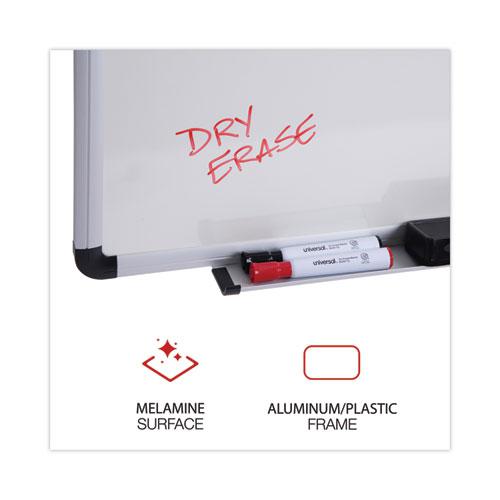 Dry Erase Board, Melamine, 36 x 24, White, Black/Gray Aluminum/Plastic Frame. Picture 2