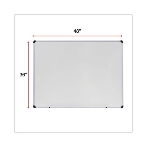 Modern Melamine Dry Erase Board with Aluminum Frame, 48 x 36, White Surface. Picture 3