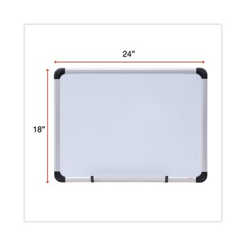 Magnetic Steel Dry Erase Marker Board, 24 x 18, White Surface, Aluminum/Plastic Frame. Picture 3