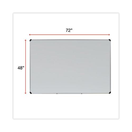 Magnetic Steel Dry Erase Marker Board, 72 x 48, White Surface, Aluminum/Plastic Frame. Picture 3