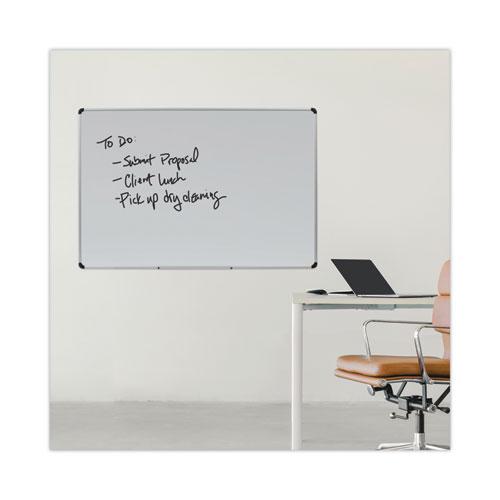 Magnetic Steel Dry Erase Marker Board, 72 x 48, White Surface, Aluminum/Plastic Frame. Picture 6