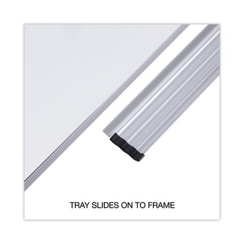 Cork/Dry Erase Board, Melamine, 24 x 18, Tan/White Surface, Gray/Black Aluminum/Plastic Frame. Picture 4