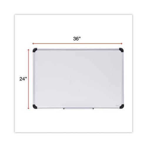 Deluxe Porcelain Magnetic Dry Erase Board, 36 x 24, White Surface, Silver/Black Aluminum Frame. Picture 3