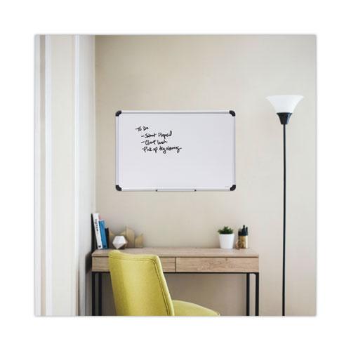 Deluxe Porcelain Magnetic Dry Erase Board, 36 x 24, White Surface, Silver/Black Aluminum Frame. Picture 6