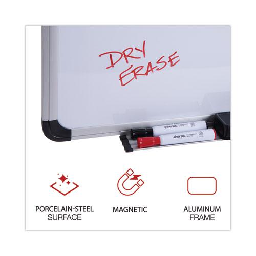Deluxe Porcelain Magnetic Dry Erase Board, 48 x 36, White Surface, Silver/Black Aluminum Frame. Picture 2