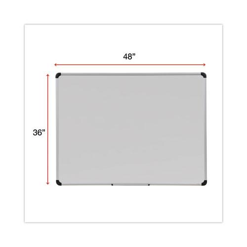 Deluxe Porcelain Magnetic Dry Erase Board, 48 x 36, White Surface, Silver/Black Aluminum Frame. Picture 3
