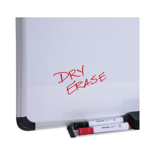 Deluxe Porcelain Magnetic Dry Erase Board, 48 x 36, White Surface, Silver/Black Aluminum Frame. Picture 8