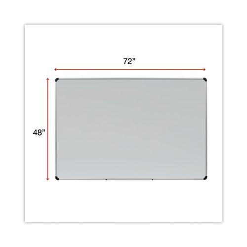 Deluxe Porcelain Magnetic Dry Erase Board, 72 x 48, White Surface, Silver/Black Aluminum Frame. Picture 3
