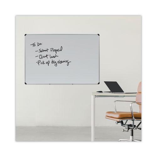 Deluxe Porcelain Magnetic Dry Erase Board, 72 x 48, White Surface, Silver/Black Aluminum Frame. Picture 7