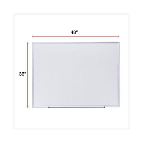 Deluxe Melamine Dry Erase Board, 48 x 36, Melamine White Surface, Silver Aluminum Frame. Picture 3
