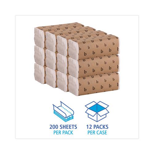 C-Fold Paper Towels, 1-Ply, 11.44 x 10, Bleached White, 200 Sheets/Pack, 12 Packs/Carton. Picture 2
