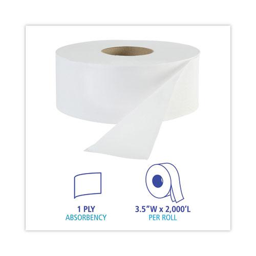 JRT Jr. Bath Tissue, Jumbo, Septic Safe, 1-Ply, White, 3.3" x 2,000 ft, 12/Carton. Picture 2