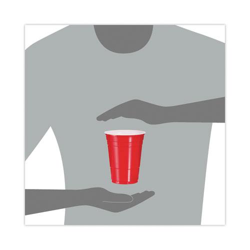 SOLO Party Plastic Cold Drink Cups, 16 oz, Red, 50/Bag, 20 Bags/Carton. Picture 6