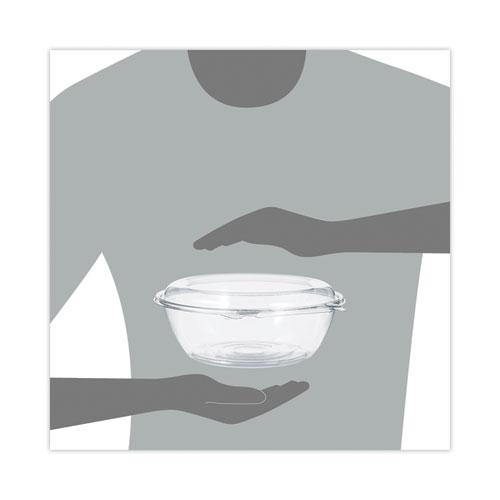 Tamper-Resistant, Tamper-Evident Bowls with Dome Lid, 48 oz, 8.9" Diameter x 3.4"h, Clear, 100/Carton. Picture 5