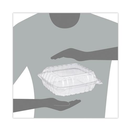 ClearSeal Hinged-Lid Plastic Containers, 8.3 x 8.3 x 3, Clear, Plastic, 250/Carton. Picture 6