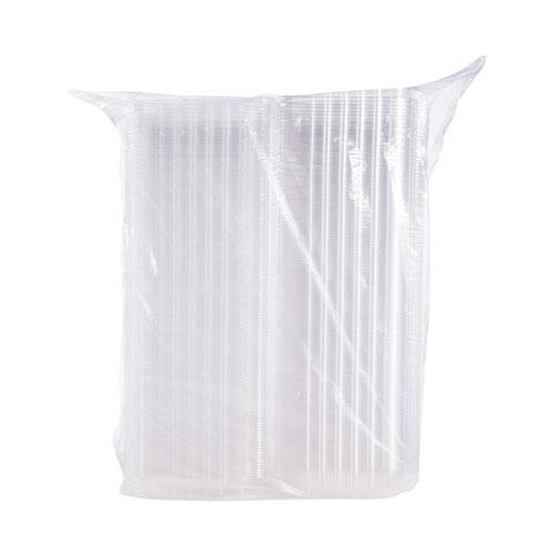 ClearSeal Hinged-Lid Plastic Containers, 8.3 x 8.3 x 3, Clear, Plastic, 250/Carton. Picture 5