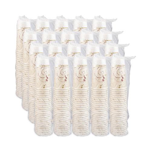 Double Sided Poly Paper Cold Cups, 44 oz, Symphony Design, Tan/Maroon/White, 40/Pack, 12 Packs/Carton. Picture 3