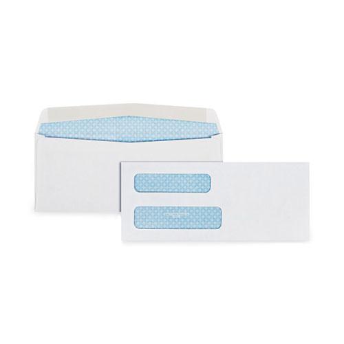 Double Window Security-Tinted Check Envelope, #8 5/8, Commercial Flap, Gummed Closure, 3.63 x 8.63, White, 1,000/Box. Picture 4