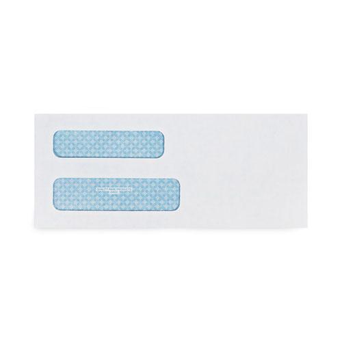 Double Window Security-Tinted Check Envelope, #8 5/8, Commercial Flap, Gummed Closure, 3.63 x 8.63, White, 1,000/Box. Picture 2