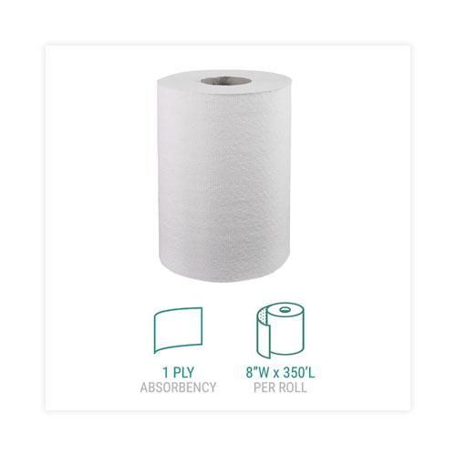 Hardwound Roll Towels, 1-Ply, 8" x 350 ft, White, 12 Rolls/Carton. Picture 2