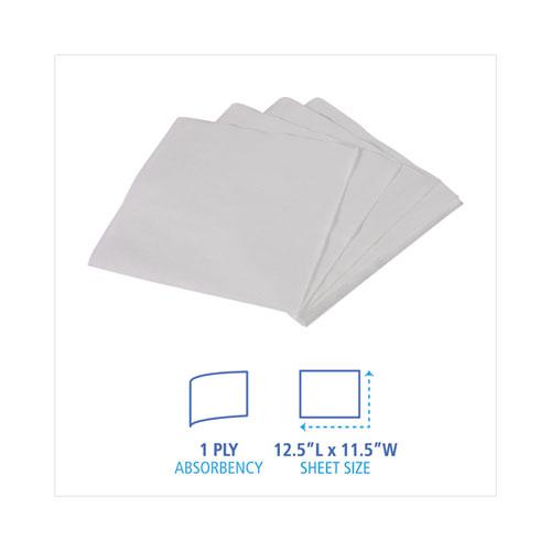 Office Packs Lunch Napkins, 1-Ply, 12 x 12, White, 2,400/Carton. Picture 2