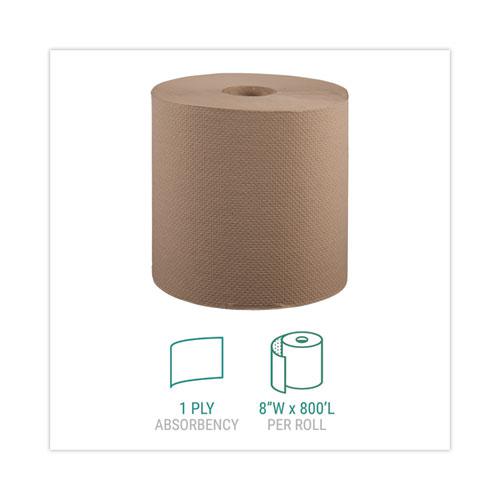 Hardwound Roll Towels, 1-Ply, 8" x 800 ft, Natural, 6 Rolls/Carton. Picture 2