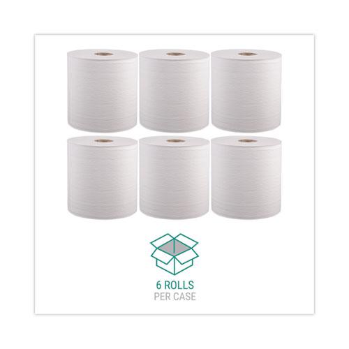 Hardwound Roll Towels, 1-Ply, 8" x 800 ft, White, 6 Rolls/Carton. Picture 4