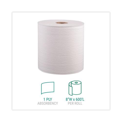 Hardwound Roll Towels, 1-Ply, 8" x 800 ft, White, 6 Rolls/Carton. Picture 2