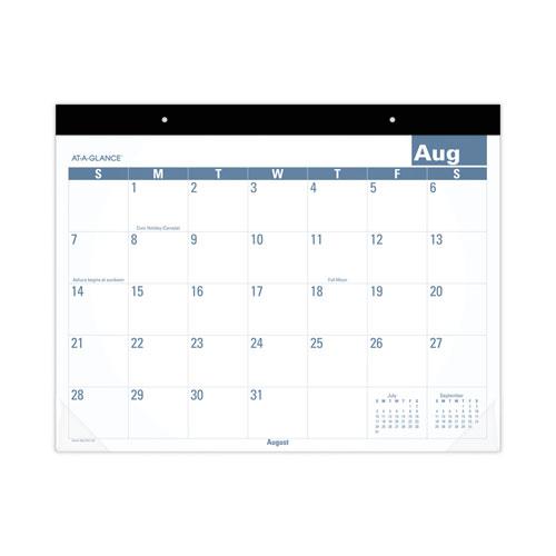Academic Large Print Desk Pad, 21.75 x 17, White/Blue Sheets, 12 Month (July to June): 2024 to 2025. Picture 1