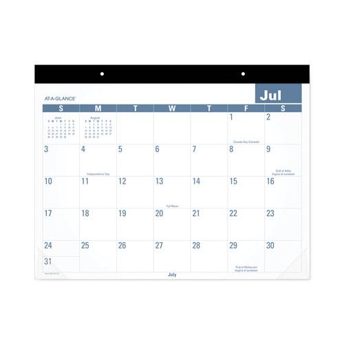 Academic Large Print Desk Pad, 21.75 x 17, White/Blue Sheets, 12 Month (July to June): 2024 to 2025. Picture 3