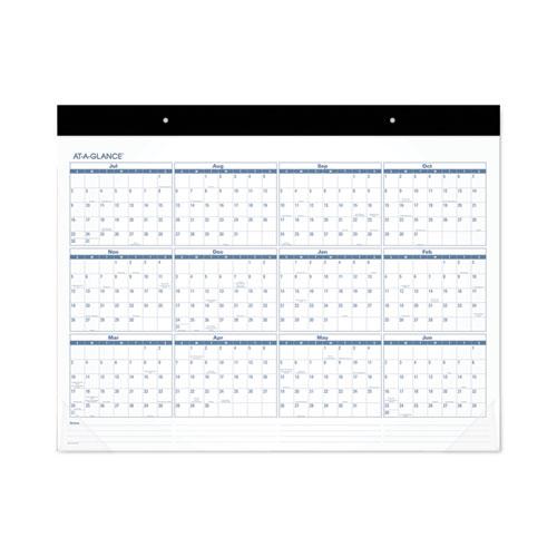Academic Large Print Desk Pad, 21.75 x 17, White/Blue Sheets, 12 Month (July to June): 2024 to 2025. Picture 4