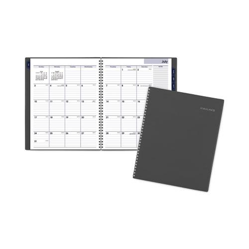 DayMinder Academic Monthly Planner, 11 x 8.5, White Sheets, Charcoal Cover, 12-Month (July to June): 2022-2023. The main picture.