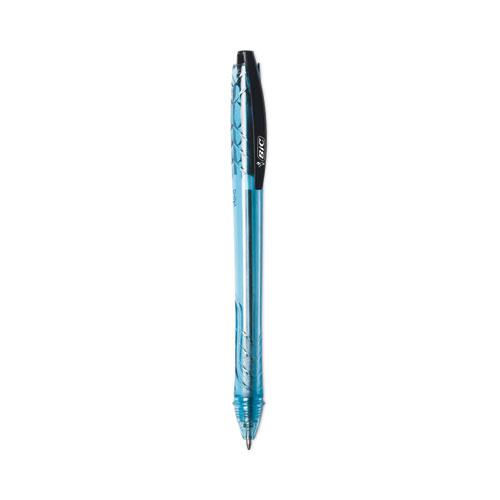 ReVolution Ocean Bound Ballpoint Pen, Retractable, Medium 1 mm, Black Ink, Translucent Blue Barrel, Dozen. Picture 5