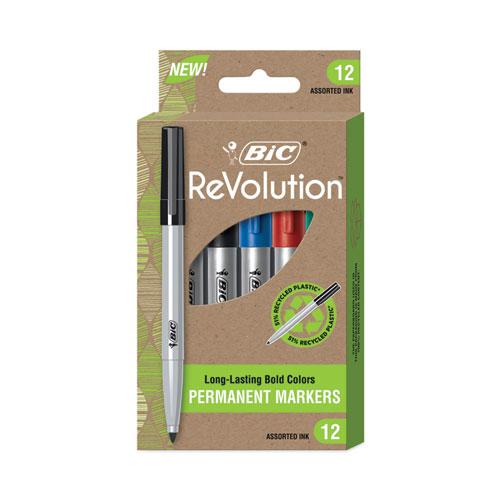 ReVolution Permanent Markers, Fine Bullet Tip, Assorted Colors, Dozen. Picture 2