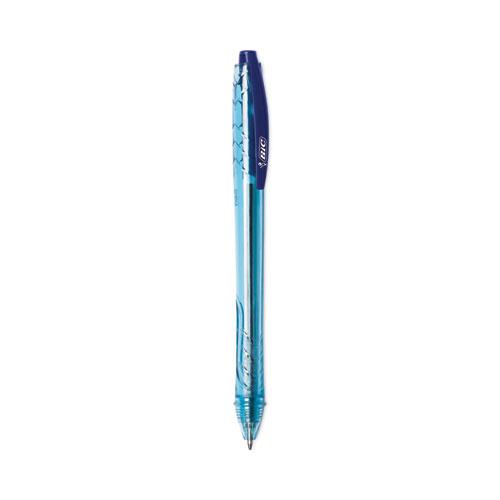 ReVolution Ocean Bound Ballpoint Pen, Retractable, Medium 1 mm, Blue Ink, Translucent Blue Barrel, Dozen. Picture 3