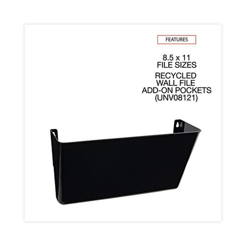 Wall File Pockets, Plastic, Letter Size, 13" x 4.13" x 7", Black. Picture 3