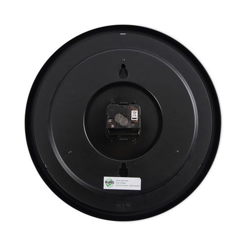 Indoor/Outdoor Round Wall Clock, 13.5" Overall Diameter, Black Case, 1 AA (sold separately). Picture 6