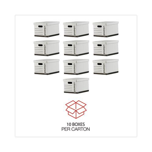 Basic-Duty Economy Record Storage Boxes, Letter/Legal Files, 12" x 15" x 10", White, 10/Carton. Picture 3