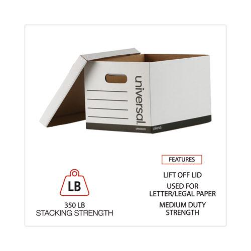 Basic-Duty Economy Record Storage Boxes, Letter/Legal Files, 12" x 15" x 10", White, 10/Carton. Picture 5