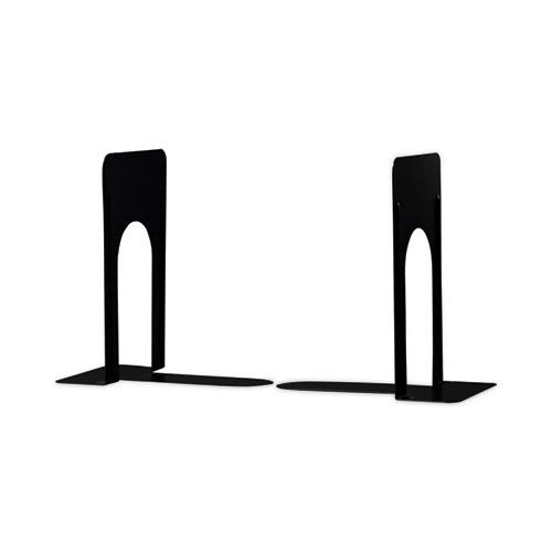 Economy Bookends, Nonskid, 5.88 x 8.25 x 9, Heavy Gauge Steel, Black, 1 Pair. Picture 1