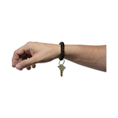 Wrist Coil Plus Key Ring, Plastic, Black, 6/Pack. Picture 5