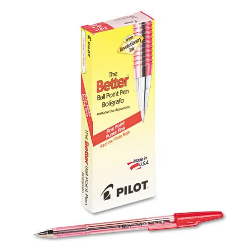 Better Ballpoint Pen, Stick, Fine 0.7 mm, Red Ink, Translucent Red Barrel, Dozen. Picture 4