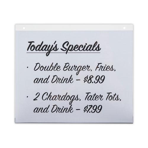 Wall Mount Sign Holder, 11 x 8.5, Horizontal, Clear, 2/Pack. Picture 3