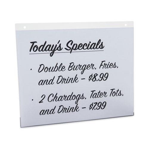 Wall Mount Sign Holder, 11 x 8.5, Horizontal, Clear, 2/Pack. Picture 6
