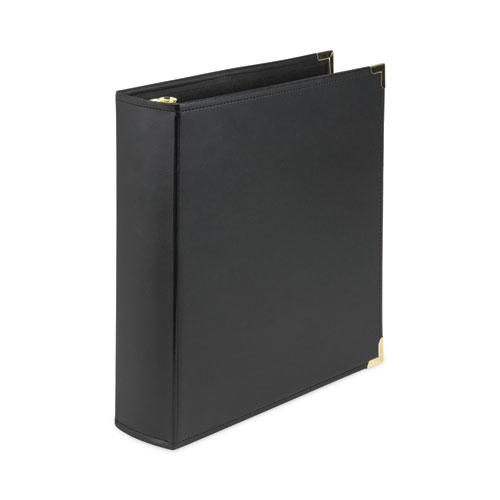Classic Collection Ring Binder, 3 Rings, 2" Capacity, 11 x 8.5, Black. Picture 1