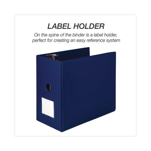 Clean Touch Locking D-Ring Reference Binder Protected w/Antimicrobial Additive, 3 Rings, 6" Capacity, 11 x 8.5, Blue. Picture 5