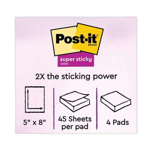 Pads in Energy Boost Collection Colors, Note Ruled, 5" x 8", 45 Sheets/Pad, 4 Pads/Pack. Picture 2