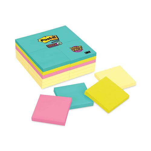 Self-Stick Notes Office Pack, 3" x 3", Supernova Neons Collection Colors, 90 Sheets/Pad, 24 Pads/Pack. Picture 1